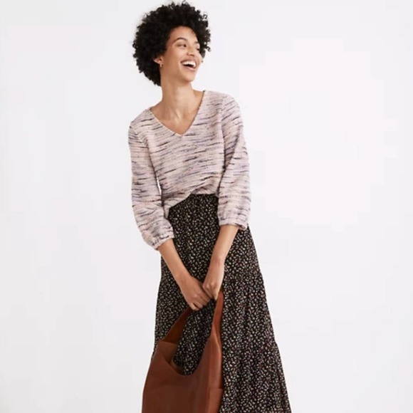 MADEWELL Rainbow Jacquard Full Sleeve Top {3B22} - Picture 1 of 9